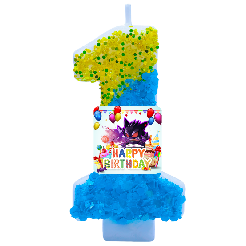 Zebra Candle Supplies - Bougies Pokémon Gengar Thème Anniversaire Chiffres