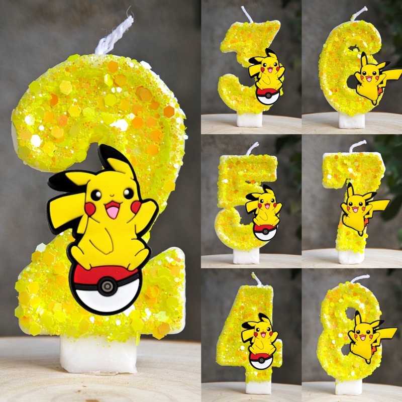 Zebra Candle Supplies - Bougie Pokemon Pikachu, dessin animé 0-9