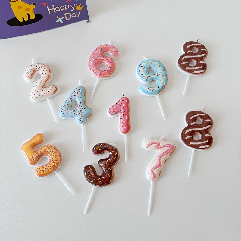 Bougie numéro Donut douce 0-9, - Zebra Candle Supplies avis et prix