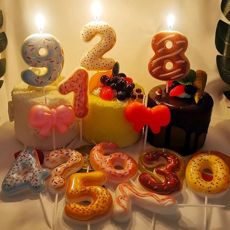Bougie numéro Donut douce 0-9, - Zebra Candle Supplies avis et prix